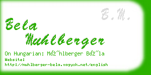 bela muhlberger business card